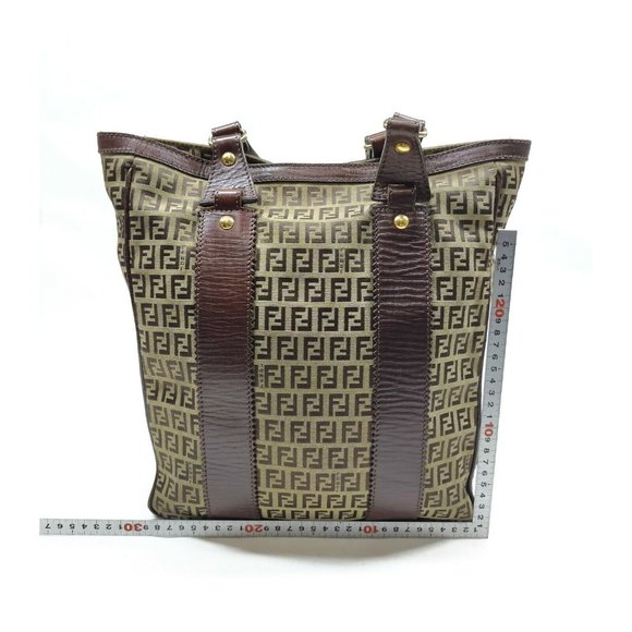 AUTHENTIC Fendi Tote Bag Brown Nylon - Picture 2 of 10